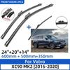 3PCS For Volvo XC90 MK2 2016-2020 24"+20"+14" Front Rear Wiper Blades Windshield Windscreen Window Cutter Accessories 2019 2020