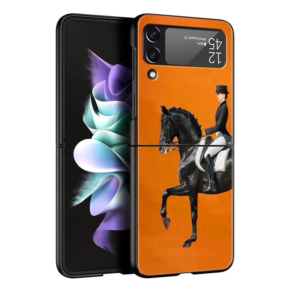 Galloping Horse Girl Drawing Case for Samsung Z Flip 3 4 5 Folding Mobile Shell For Samsung Z Flip3 Flip4 Flip5 PC Hard Cover
