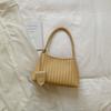 Woven Texture Shoulder Bag with Braided Handle Elegant Design for Daily and Casual Wear