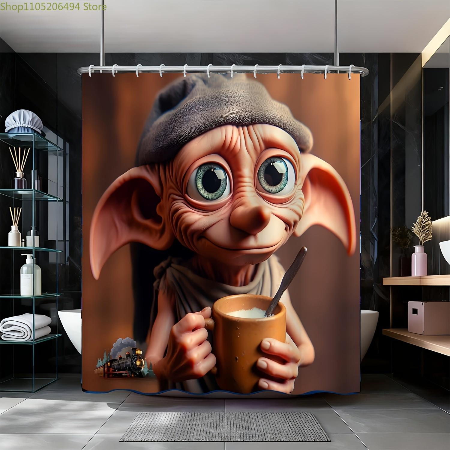 

1 Warner Bros. Harry Potter Cartoon Print Shower Curtain, Privacy Bath Curtain, Home Partition Curtain with Hooks, Machine Was 150x180cm