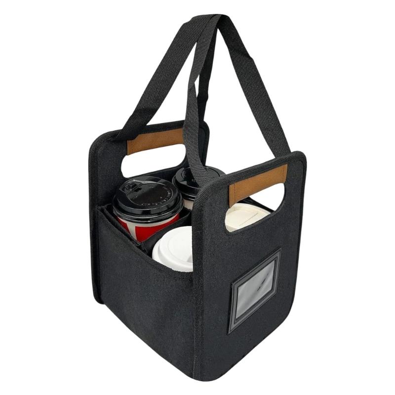 

Портативная термосумка-переноска для кофейных стаканов с сетчатым карманом и настраиваемыми отделениями для путешествий, пикников, вечеринок 1