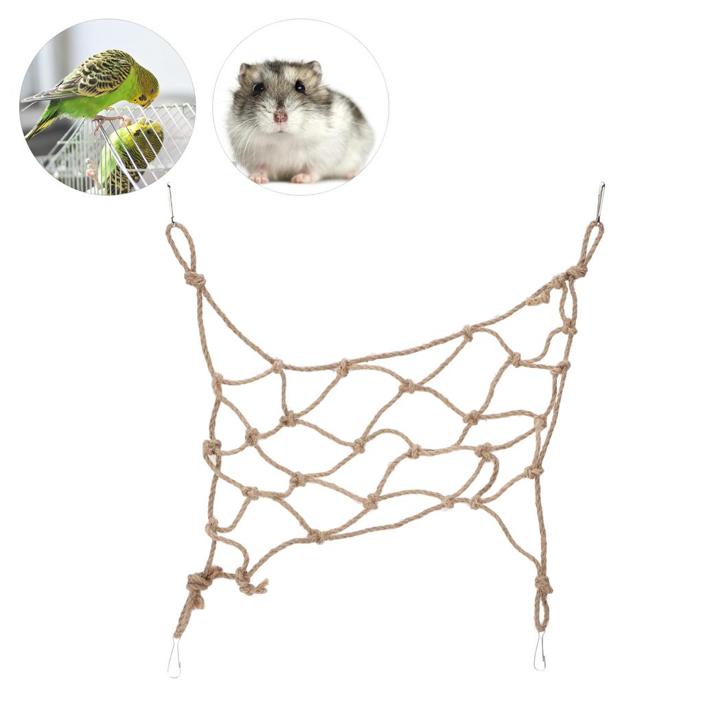 Haustier-Kletternetz Vogel-Kletterseilleiter Hanfseil-Kletternetz für Papageien Hamster Klein