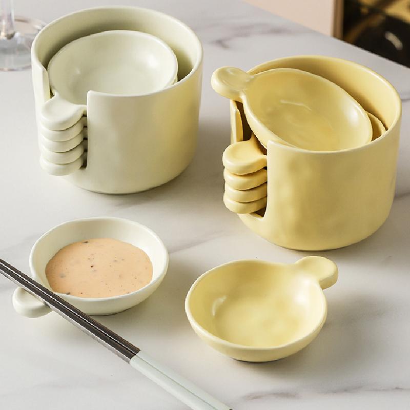 Round Seasoning Dish Set Irregular Storage Dish Set Nordic Hot Pot Sauce Dip Dish Vinegar Dish Kitchen Sauce Distributor