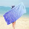 Blue Wave Zebra Stripe Beach Towel Single Sided Quick Dry Microfiber Towel for Pool Beach Swimming Summer Coastal for Vacation