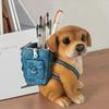 Resin Dog Sculpture Pen Holder with Safety Materials Clear Surface Texture Pencil Holder Suitable for Make Up Brushes Organizer