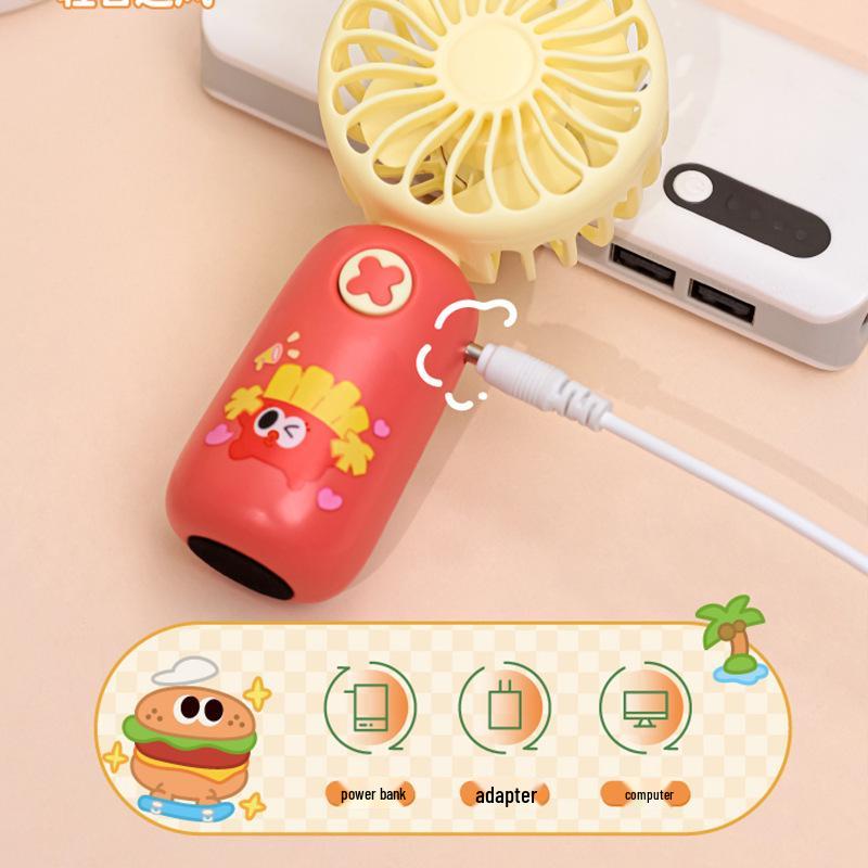 Q Meng Series Handheld Cartoon Cute Pet Mini Fan – Portable, Cooling Gift