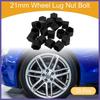 20pcs 25x21x206mm Universal Wheel Lug Nut Bolt - Car - Silicone Black