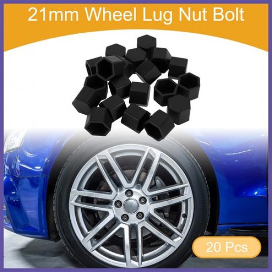 20pcs 25x21x206mm Universal Wheel Lug Nut Bolt - Car - Silicone Black