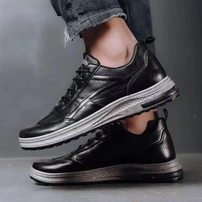 

Leather shoes men s single cotton same 2025 soft sole soft surface casual shoes PU solid color sports shoes Korean version fashion men s shoes 44