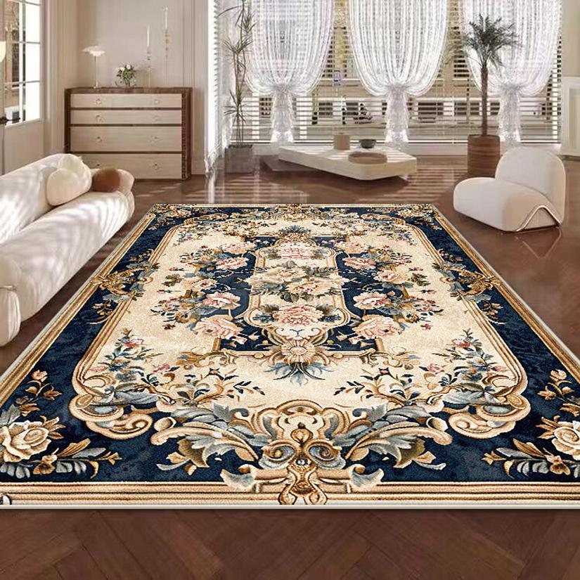 Europäisches Blumendesign Dekoration Zuhause Wohnzimmer Teppich Rutschfest Mädchenzimmer Dekor Schlafzimmer Teppich Weiche Sofa Tischmatte Leicht zu Reinigen
