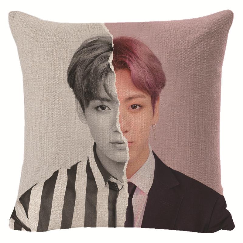 BTS Presente para Fã Capa de Almofada Decorativa para Sofá