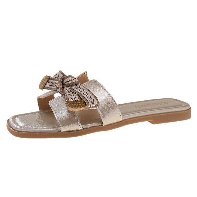 2025 Sandalen Damen Casual Breitband ins neu Oberbekleidung Sommer Zehenfrei Outdoor Flachboden Ein-Pedal Cool Slipper