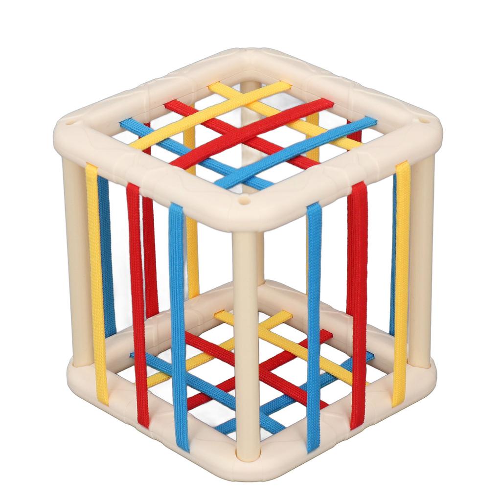 Baby Shape Sorter Set 6 Colorful Blocks Elastic Bands Educational Shape Sorter Sensory Toy