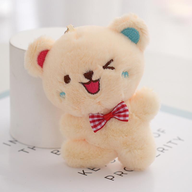 Chaveiro Adorável de Pelúcia Urso Feliz Adorável Acessório de Mochila Desenho Animado Máquina de Bonecas Fofa