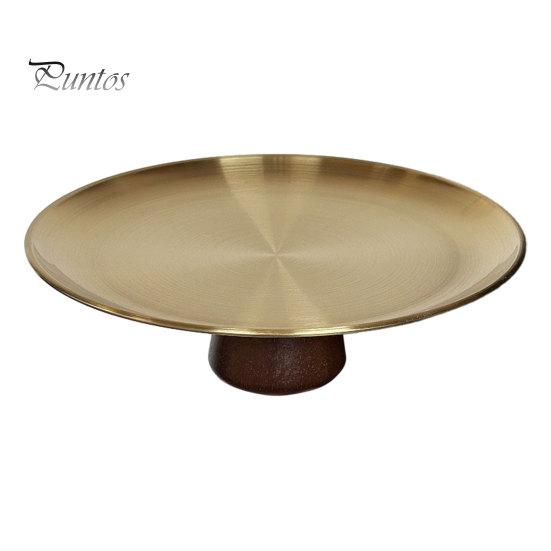 Simple Design Plate Stainless Steel Fruit for Kitchen Counter, Modern Pedestal Serving Smooth Edge Tray, Multi-use Dessert Platter Dining Table