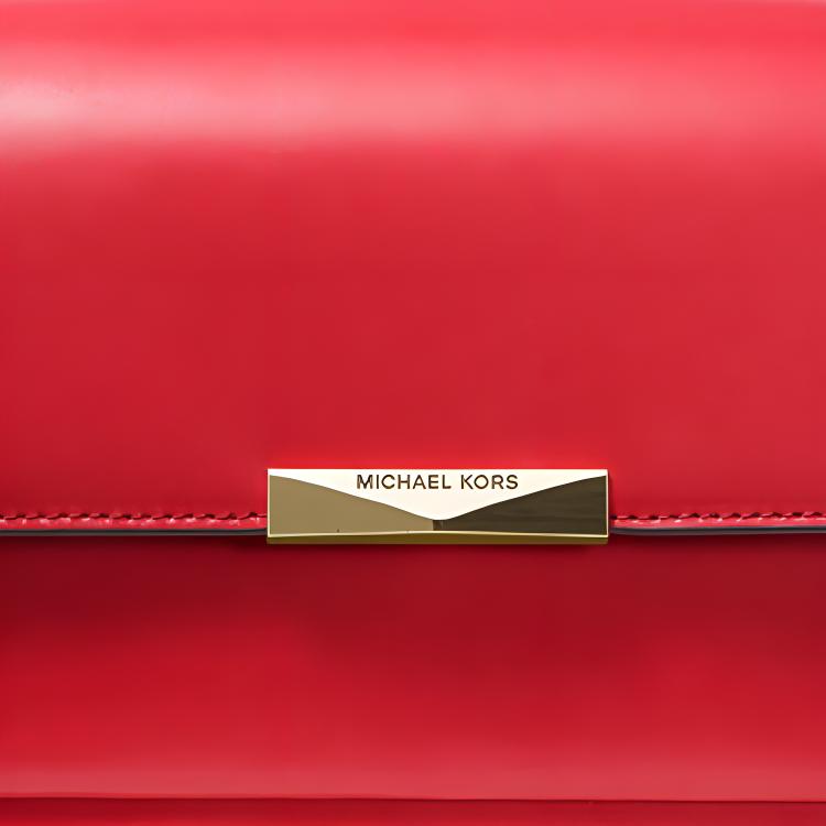 Michael Kors Jade Flap Chain Solid Color Minimalist Leather Shoulder Bag Women Shoulder Bag Red 30S9GJ4L9L683