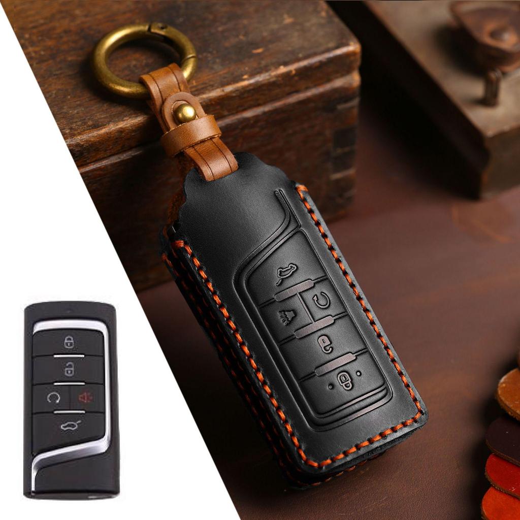 Genuine Leather Key Cover for GAC Trumpchi GS Models: GS4, GS3, GM6, GS7, GS8, GA6, M8, GS5 Key Chain