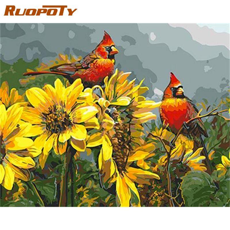 

Ruopoty Барвисті тварини DIY Картина за номерами Ручний розпис маслом для настінного мистецтва Картина прикраси дому 40x50 см без рамки