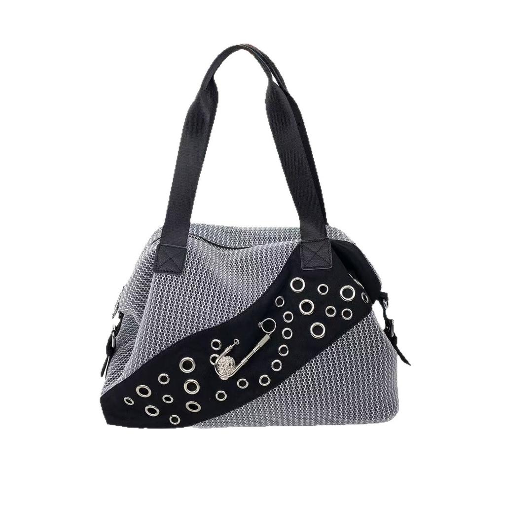 Street Personality Millennial Babes Tote Bag Pin Splicing Large Capacity Shoulder Messenger Bag