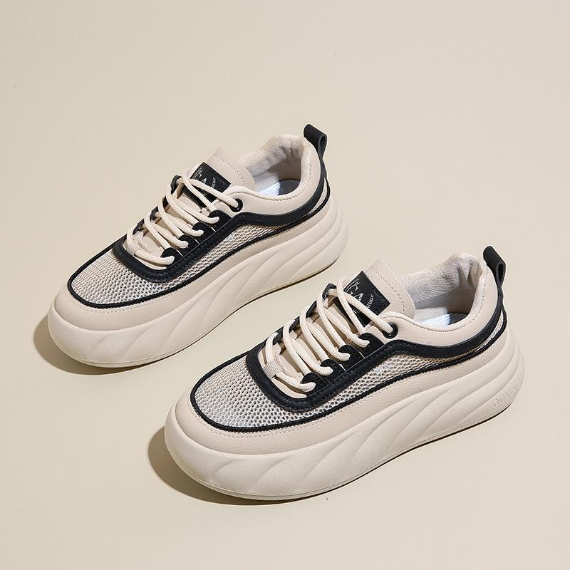 

Мода Мода Обувь на толстой подошве Женская Новая Летняя Платформа Дышащая Сетка Универсальная Повседневная Спортивная Обувь для скейтборда Baskets Femmes Tendance 40 чёрный