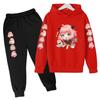 Kinder Mode Kapuzenpullover Junge Mädchen Kleinkind Pullover 3-12 Jahre Anime Niedliches Mädchen Druck Kleidung Lässiges Oberteil + Hose 2-teiliges Set Sportanzug