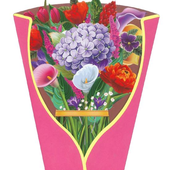 

3D Цветочный букет Pop-Up Размер Роза/Георгин/Тюльпан/Гортензия/Гвоздика Букет Карта Поздравительная Карта для Женщин Мамы Жены O