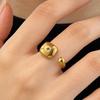 18K Gold Plated Stainless Steel Open Adjustable Ring Square Cushion Colored Cubic Zirconia Fashion Jewelry for Women