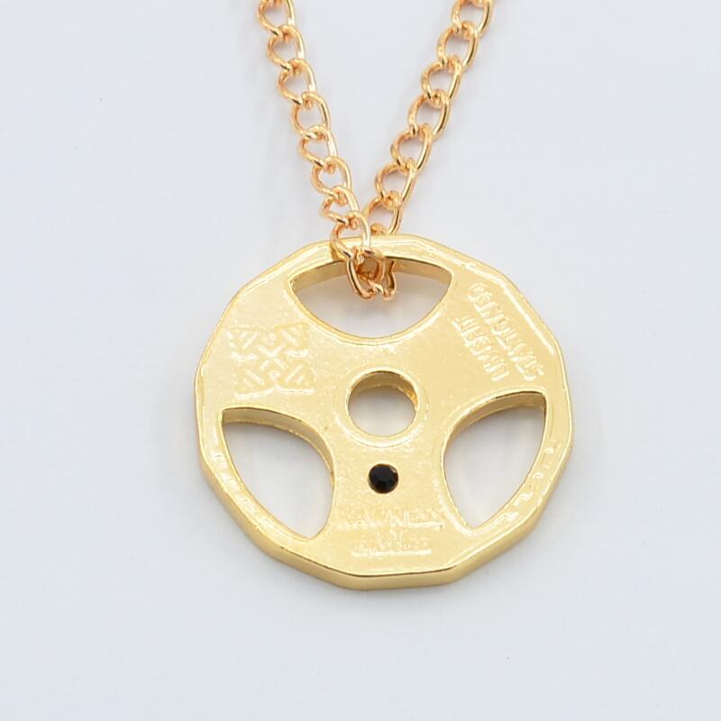 Pánský módní náhrdelník s přívěskem činky - Evropský/Americký fitness šperk K963