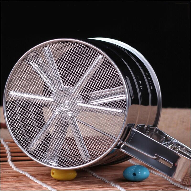 Nová mechanická mouka Cukr Poleva Síto Síto Šejkr Kuchyňské nářadí na pečení Nerez