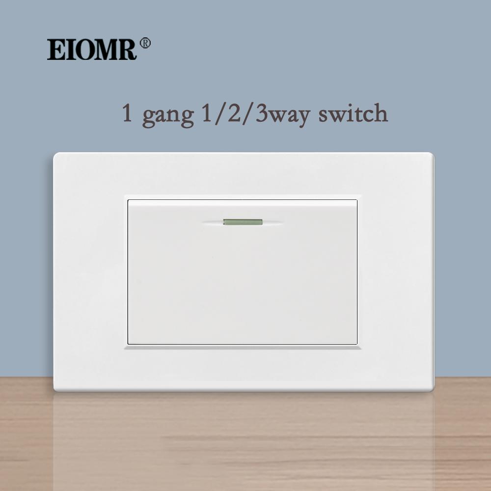 

EIOMR 2 Holes American Standard Socket 118*72mm 1/2/3 Gang Wall Electrical Outlets 15A 110V-250V Wall Light Switch Decor Outlets 1Gang Switch