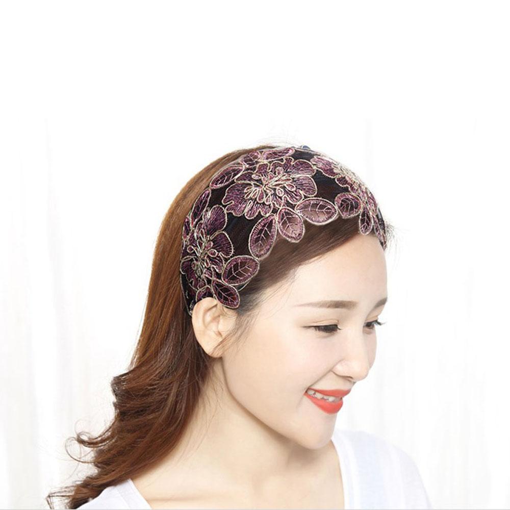 Adjustable Toothed Broadside Floral Printed Non-slip Head Hoop Hair Bands Headband Hair Accessories