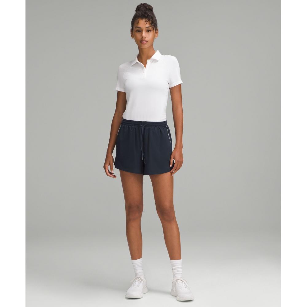 Lululemon Lightweight High Rise Relaxed Short 3   Long Liner True Navy White