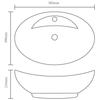 VidaXL Vasque Ovale à Trou Trop-Plein/robinet Céramique de Salle de Bain Noir 141921