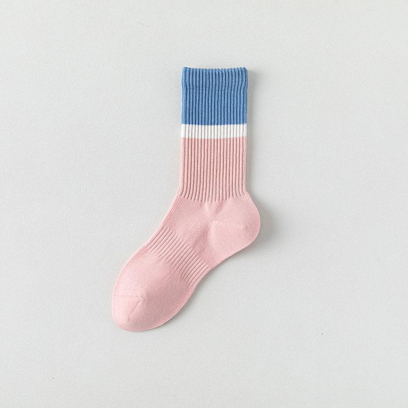 Women's Spring and Autumn Match Color All Kinds of Suction Sweat Breathable Boneless Sports Tube Cotton Socks