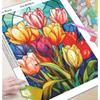 Pittura Diamante 5D Fai da Te Fiore di Tulipano Diamante Rotondo Completo Mosaico Ricamo Kit Punto Croce Decorazione Casa Arte Hobby Regali