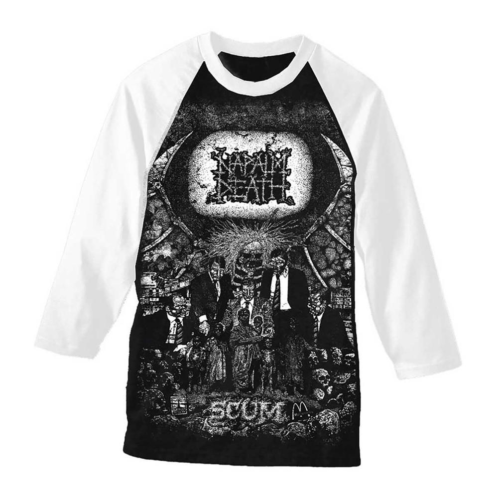 Napalm Death  Scum  Baseball T shirt - NEW OFFICIAL Unisex T-Shirt XL