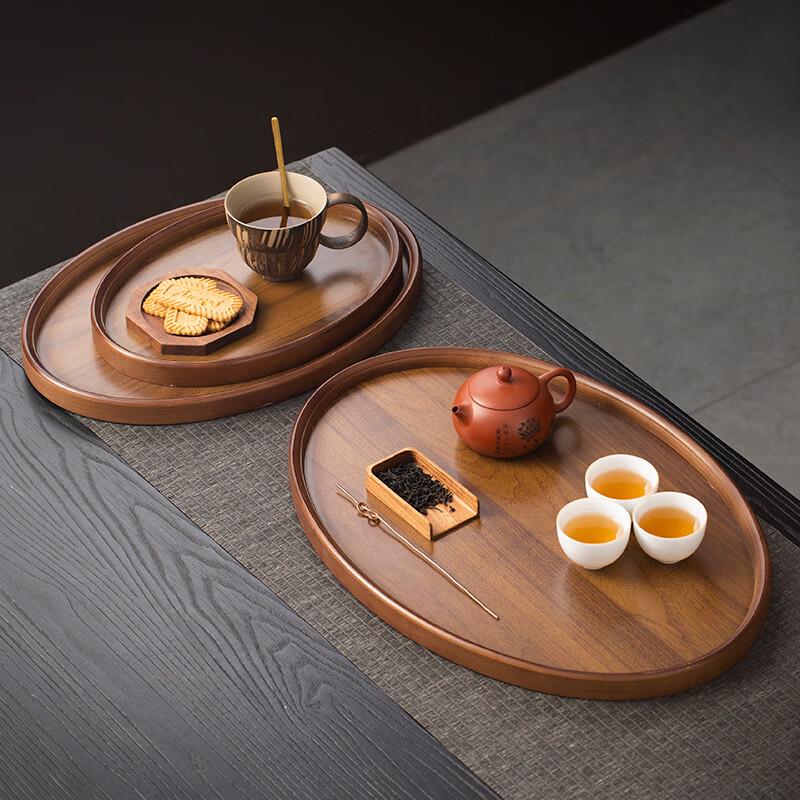 Chinese Style Walnut Bamboo Serving Tray