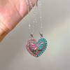 1 Pair Friendship Necklace Set Magnetic Butterfly Charm Neckchain Love Heart Pendant Clavicle Chain for Best Friends
