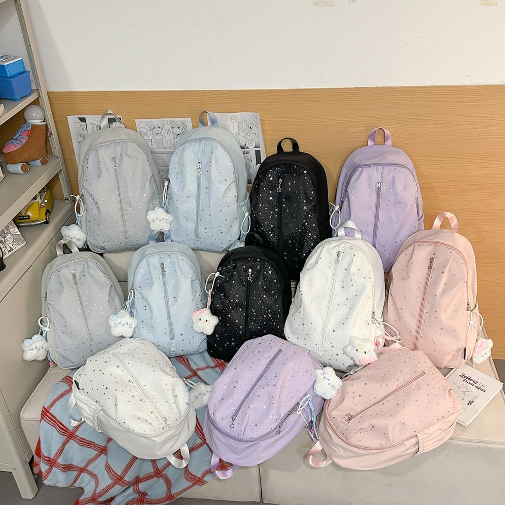 Schoolbag Korean Version Ins Little Star Schoolbag for Female Junior High School Students with a Sense of High-end Niche Does Not Collide