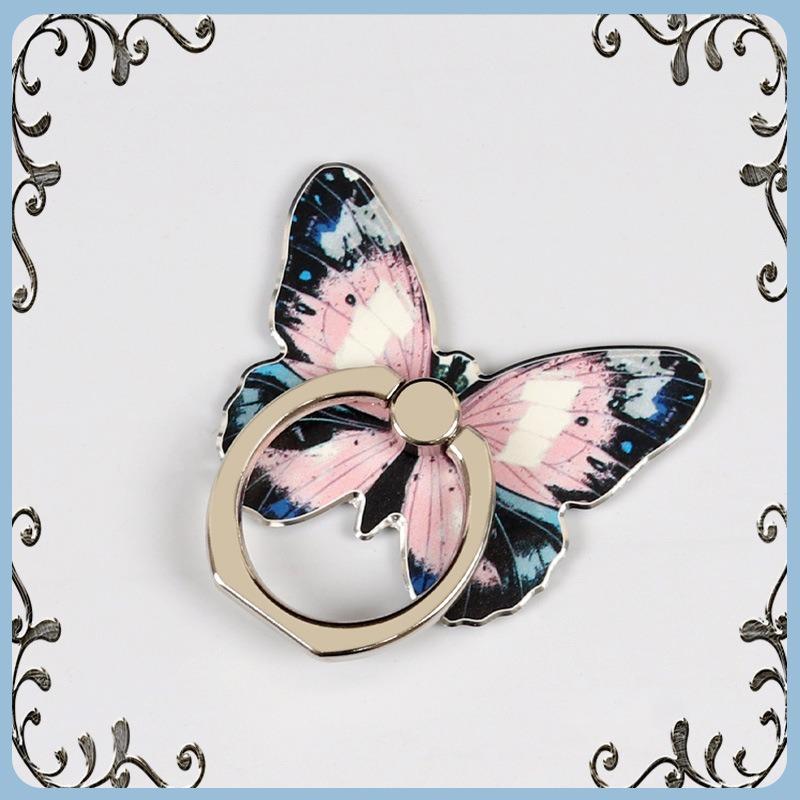 Mobile Phone Ring Buckle Holder Cartoon Cute Metal Desktop Creative New Painted Butterfly Mobile Phone Ring Buckle Holder