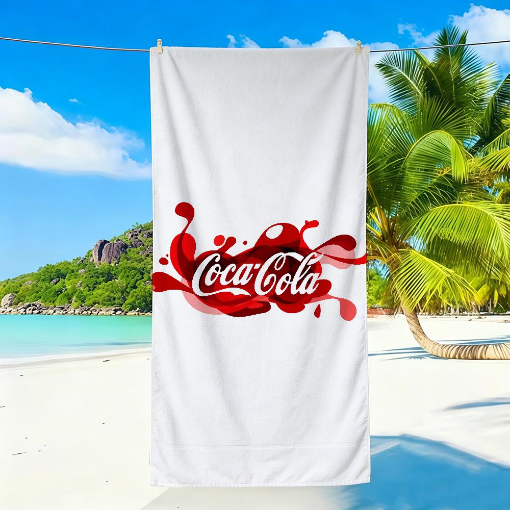 C-Coca C-Cola Fashion Logo Towel Sports Quick Dry Travel Camping Sandproof Soft Light Large Beach Towel