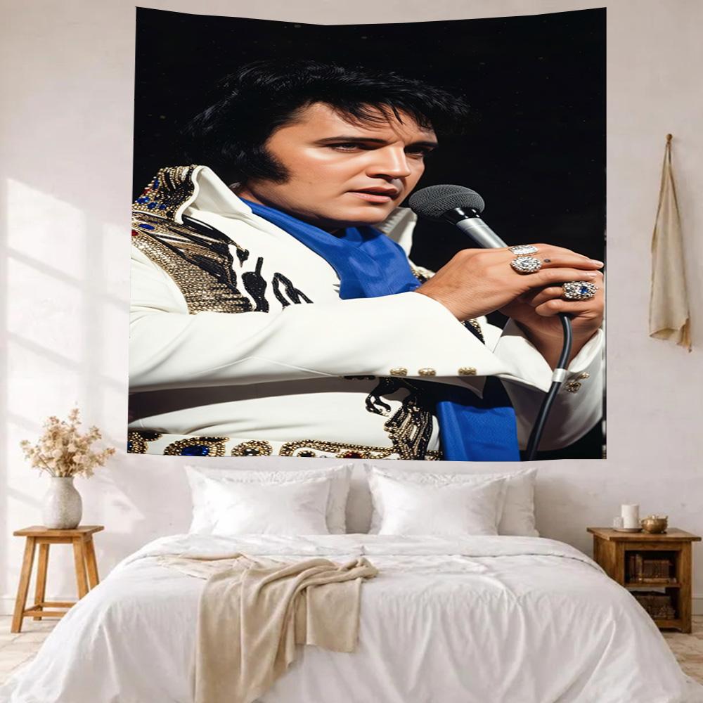 Elvis Wall Decor Tapestry Art For Pet Memorial Birthdaywedding Party Backdrop Family Gift