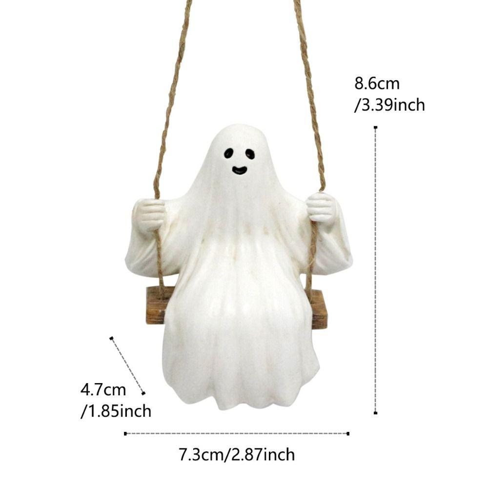 Small Figurine Car Decor Pendant Resin Ghost Ornaments Ghost Swing Pendant  Halloween Decoration