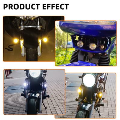 Dual Color Motorcycle LED HeadLight Work Spot Lamp Offroad Car Boat Truck SUV Driving Fog Lamp Headlamp White Yellow