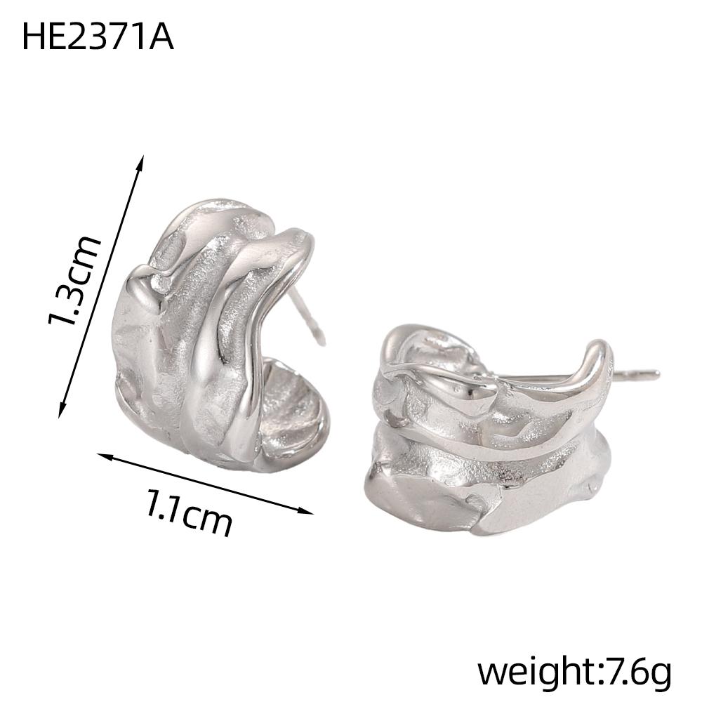

CARLIDANA Hypoallergenic Waterproof Minimalist Jewelry Stainless Steel Gold Plated Trendy U Shape Geometric Huggie Earrings