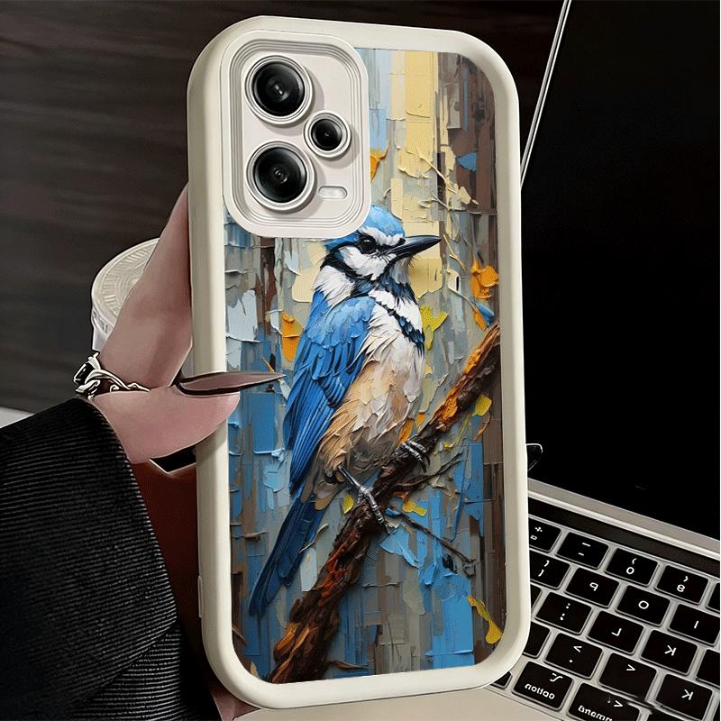 Phone Case for Xiaomi Redmi Note 15 14 13 Pro Plus Bird Oil Painting Style Shell 12S 11 11S 11T 5G 14S Soft Silicone Funda