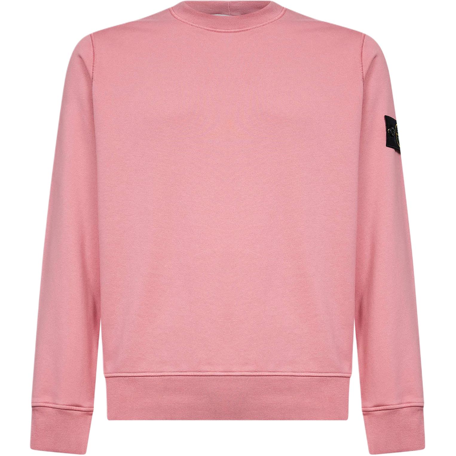 Stone Island SS26 effen kleur sweatshirt met lange mouwen, ronde hals en ribboord voor heren L1S156100060S0051V008G L