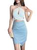 ISLAYCAOLILA EH2 Abelta Dress Light Cabaret Mini Club Party Tight Mini Cross Women's (XL, Blue) - Dress, Dress, Dress, Dress, Dress, Camisole,