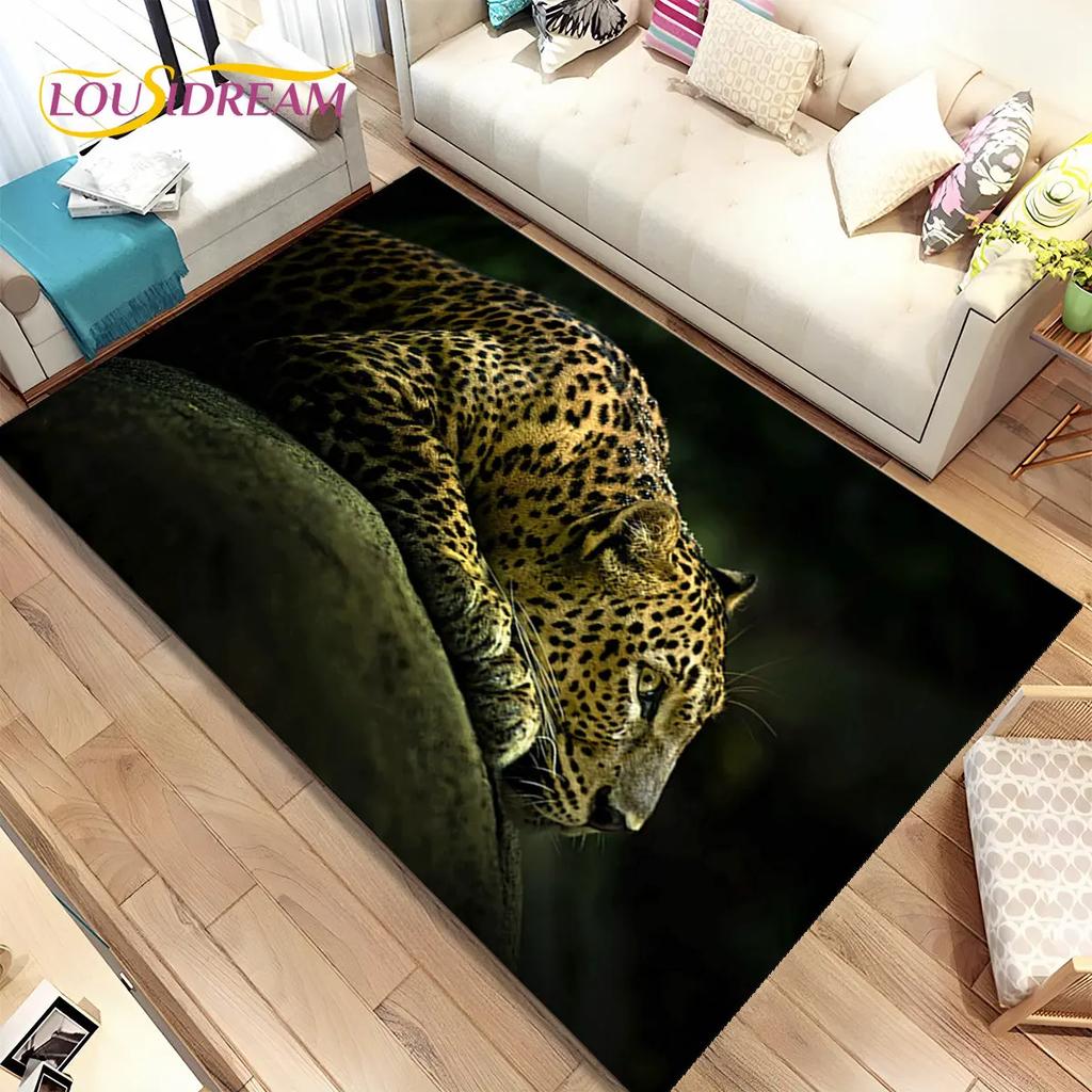 Zwierzęcy lampart gepard kreskówka bestia dywanik do składania, dywan do domu salon sypialnia Sofa wycieraczka dekoracja kuchni, antypoślizgowa mata podłogowa