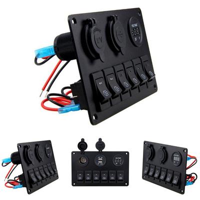 6-gangový spínač ovládacího panelu Led Rocker Breaker Auto Marine Boat Truck okruh